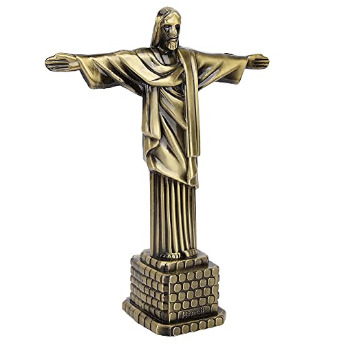 Brazilië Christ standbeeld, bronzen kleur Wrought Iron Christ standbeeld Decor, Toerisme Souvenirs Wereldberoemde bezienswaardigheden Bureaublad Decor
