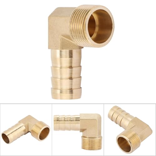 Messing pijp passen, 90 graden elleboog messing Barb passen G3/4 Man Thread Metal Metalen Messing Hose Fitting Air/Water/Fuel/Oil/Inert, Slang past met Barbs (2) 3