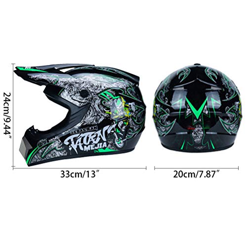 Professionele Motocross Helm, Motocross, Dirt Bike, Off-Road Motorfiets Helm, Handschoenen Set, Veiligheidsbril, Winddicht Mask, MTB Helm, Geschikt voor volwassenen en kinderen 5