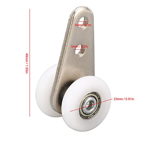 10PCS Bearing Trolley Construction, 49mm L, Gladde schuifdeur Pulley, Schuif roller, Nylon Beam Trolleys Wiel voor schuifdeur raamkast 4