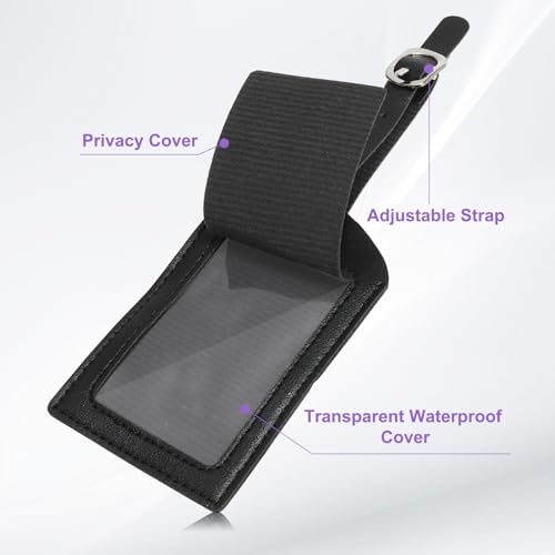 Reispaspoort houder eerste paspoort dekking en bagage tag Set met Alfabet Chenille brief Patch, Black, c 4