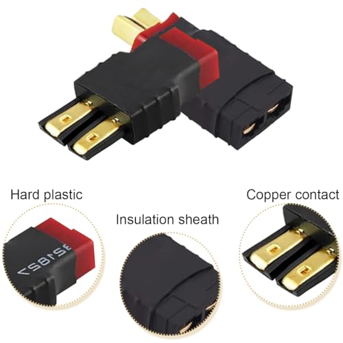2 paar T-plug Deans voor Traxxas TRX Plug Adapter Plug, TRX Plug to T Plug, Draadloze Adapter Plug voor RC Batterij, ESC Lipo Batterij Oplader 4