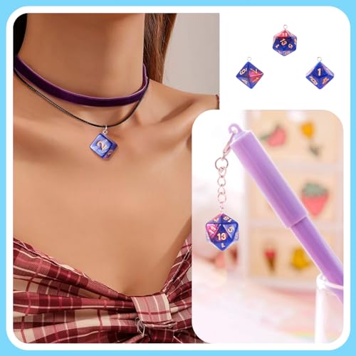 D20 Dice Charms Acryl aantal hangers Facet 20 zijde polyhedral Dobbelstenen Charms Kralen voor doe-het-zelf sieraden Keychain ambachten maken, Hars, Hars 4