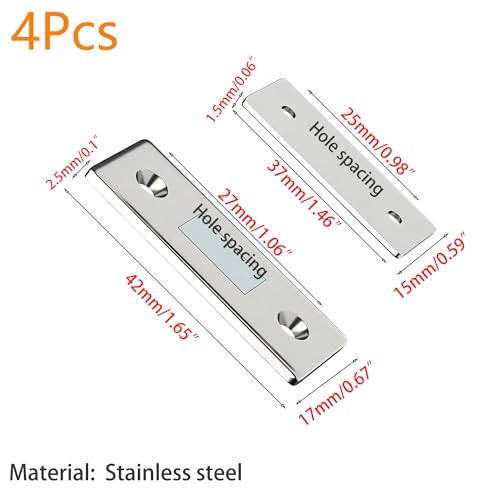 4 stuks Magnetische Deur Vangst, Kabinet Magnetische Deur Vangt Zelf-Adhesive, Ultra Dunne Magnetische Strips, Magnetische Sluiting Sluiter