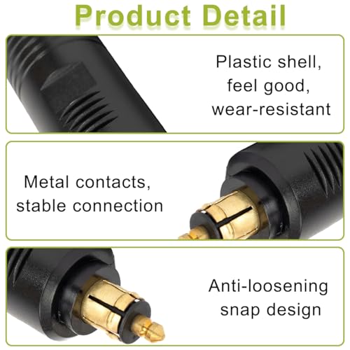 voor DIN naar sigarettenaansteker adapter 12V voor DIN-stekker en Euro-aankomst sigarettenaanstekeradapter, voor BMW Motorfiets Auto, Europese norm Auto, Vrachtwagen 3