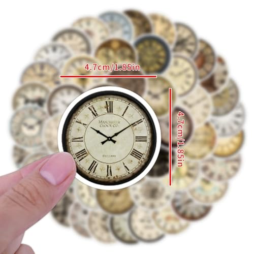 Retro Clock Stickers voor tieners Volwassenen 50 stuks Retro Clock Vinyl Stickers Set Auto Motorfiets Fiets Skateboard Snowboard Bagage Laptop Koffer Helm Motorfiets Computer
