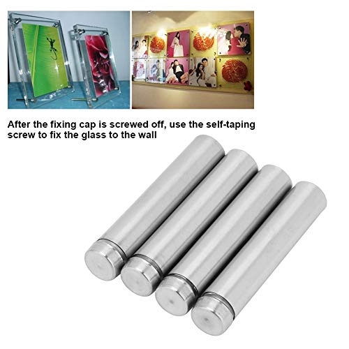 4 st Roestvrij staal reclame Schroef Glas Standoffs Bevestigingen Bolts houder Pin Nails Schroeven Hardware Glas bevestigingsmiddelen (12 * 60 mm) 3