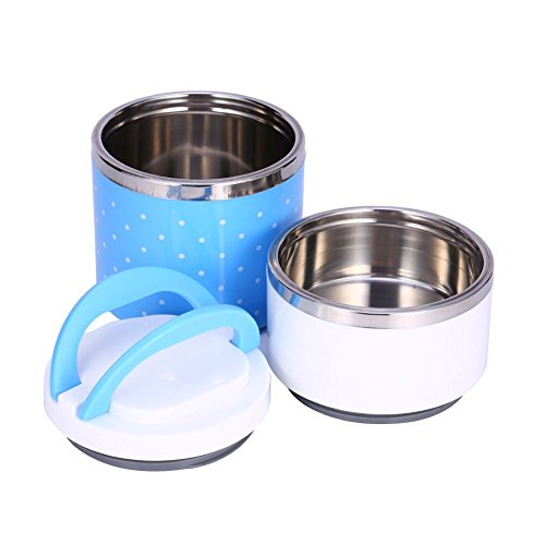 Thermo Lunch Box Roestvrij stalen isolatie, 1/2/3 laag Portable Isoled Thermal Bento Box Leakproof Insulated Lunch Box Food Container Heating Box met handvat