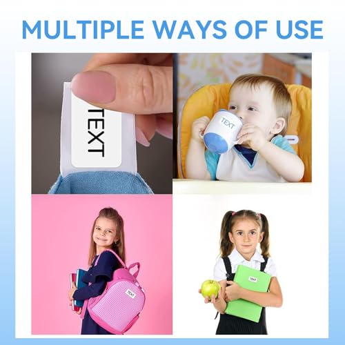 Verpakking van 50 Zelf-Adhesive Textieletiketten, Naamstickers, Kleding, Waslabels, Zelf-Adhesive voor Strijken, 15 x 30 mm, Naamlabels, Zelf-Adhesive Naam Tags, Waterdichte Labels voor Kleding 5