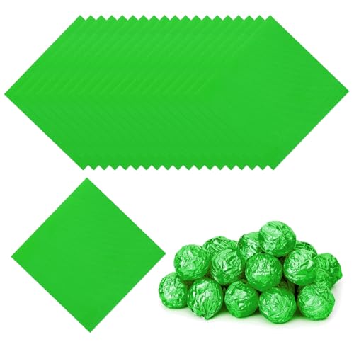 3.15 Inch Foil Candy Wrappers, 100 stuks Chocolate Wraping Paper voor Homemade Caramel DIY Sweets Decoratie Chocolade Cake Verpakking, Licht Groen