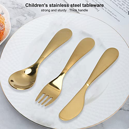 304 Mes Fork Spoon Roestvrij stalen Keuken Tafelgerei Set Kindersets Gouden Set Goud, Goud, Modern / Hedendaags 3