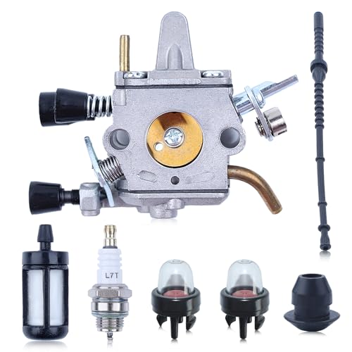 Carburatorkit voor Stihl FS120 FS200 FS020 FS202 FS300 FS350 Borstelafdichting + luchtfilter en brandstoffilter + brandstofslang + vonkplug