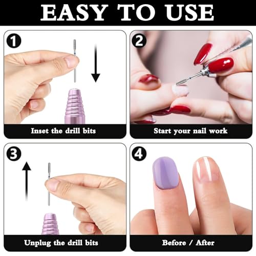 10 Pieces Nail Milling Bits, Nail Cutter Bits, Nail Cutter Bijlagen, Emery Nail Drill Bits met doos, Maling Bijlagen, Manicure Polijsten Nail Care Removal Cuticles 5