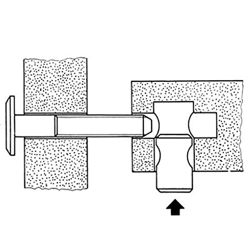 Barrelmoer Hexaton Asymmetrisch zinkstaal (verpakking van 5) voor meubels/bedden/ribbe/stoel/beddenmoerenmoer bevestigingsmiddelen (10mm x 20mm) 3