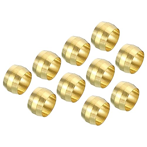 10mm Tube OD Messing Compressie Mouwen Ferrules 20 Pack Messing Ferrule Fittings Messing Compressie Past Assortiment Kit
