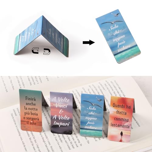 24 stuks magnetische bladwijzers met motivationele zinnen, Italiaanse bladwijzers, speciale gave, feest, kinderen, vriendin, collega, leraar voor Kerstmis, verjaardag, afstuderen, zijaanwijzers 4