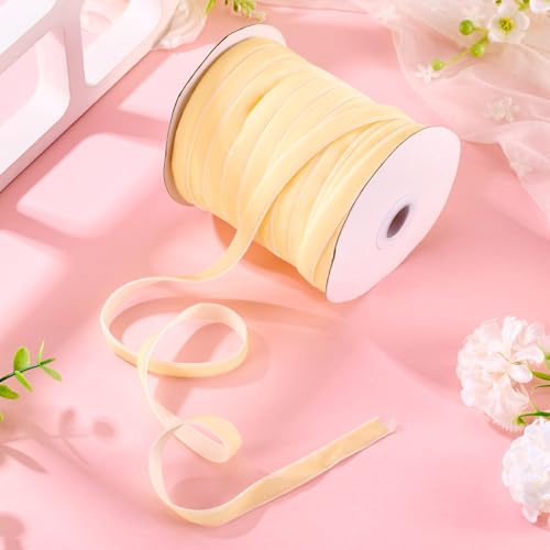 50m Velvet Ribbon 10mm Single Sided Velvet Ribbons Beige Bow Making Libbons for DIY Crafts Cadeau Verpakking Bow Choker Haar Tie Kleding Accessoires 3