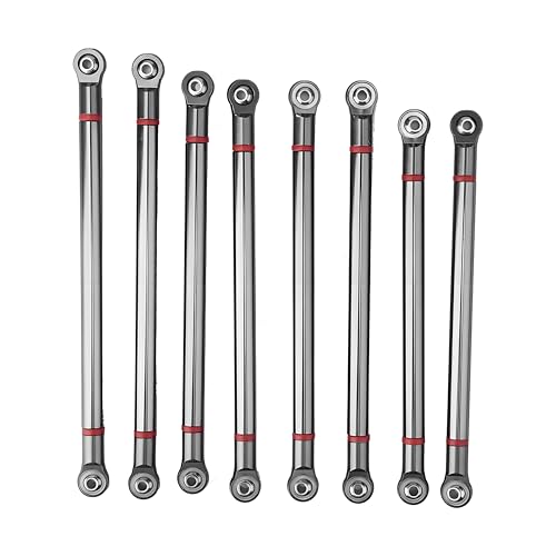 RC Car Chassis Link Rod, 8 Pc ̈1cke Aluminiumlegierung Chassis Link Rod f ̈1r SCX10 1/10 Skala 313mm Radstand RC Crawler Car(Titanium Farbe)