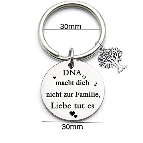 Boots sleutelhanger geschenken DNA macht Sie nicht Familie Liebe tut Sleutelhanger Stiefmoeder Gift, Stiefvader Gift, Adoptie Sleutelhanger, Zilver, M, zilver