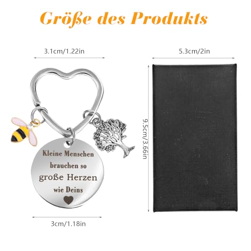 Afscheid gift opvoeder, dank u sleutelhanger, leraar geschenk roestvrij staal sleutelhanger leraar geschenk voor leraren, afscheid geschenk opvoeder 3