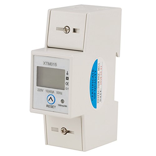 Fafeicy XTM015 DIN rail elektrische meter, 220V 10 (40) Een digitale 1-fase 2-draads 2P DIN rail elektrische meter, voor het meten van actief energieverbruik, nauwkeurigheid klasse 1