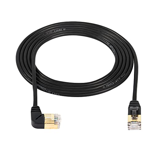 RJ45 Cat8 Ethernetkabel, 90 graden omhoog man tot man High Speed Cat8 netwerkkabel, 40Gbps 2000Mhz SFTP Patch Kabel voor Router Modem Server etc.