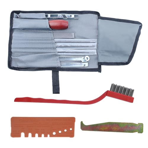 Universal Sharpening Set, Sharpener Set voor Draagbare kettingzaag, Verscherping Set, Kettingzaag met gereedschapszak + metalen borstel, kettingslijper + ijzeren haak 5