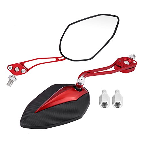 8mm 10mm Universele Motorfiets Scooter Motorfiets Achteruitzicht Spiegel Achteruitzicht Zijspiegel standaard rood