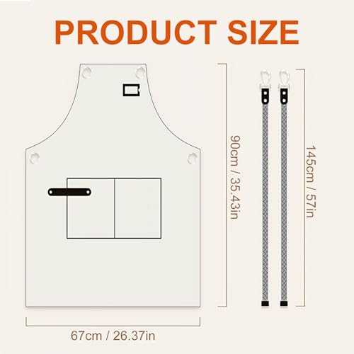 Women's Kitchen Apron 67 x 90 cm BBQ Apron Kookschort Waterdicht Verstelbaar Keln Apron Kapper Kunstenaar Apron met 2 Pockets