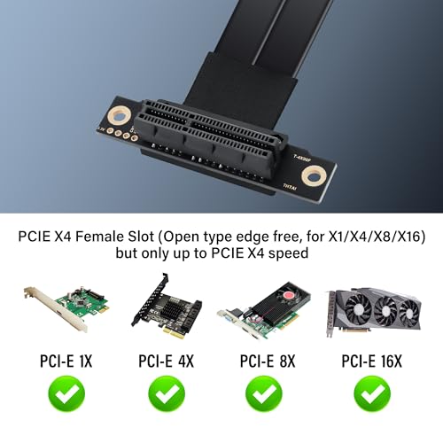 PCIe 3.0 X4 Extension Cable 90 Degree PCI-E 4X Man to Female Riser Cable 20CM (90 graden) 4