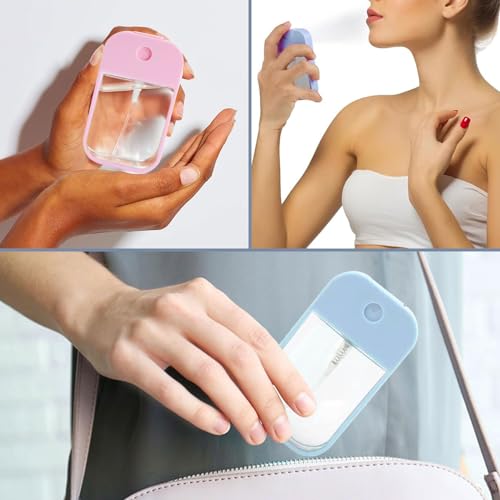 Spray Flessen, Klein, Verpakking van 2, 45 ml, Mini Spray Bottle, Hand Sanitizer Spray voor het oplossen en dragen van parfum, Cosmetics, Body Care, Herbruikbaar, Blauw, Roze 5