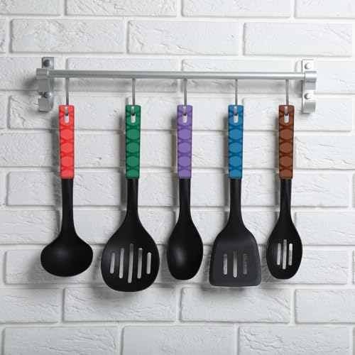 Snijmes Handvat Heat Shrink Tubing 1.2 x 4.9, 4 Pack Chef Cutter Non-Slip Wrap voor Keuken Knife Management, Rood, Geel, Blauw, Groen Oval patroon 4