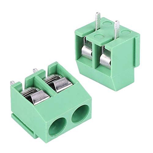 50 st 2-pins 5mm pitch PCB Mount Screw Terminal Block Wiring Connector 26-14AWG Groen 4