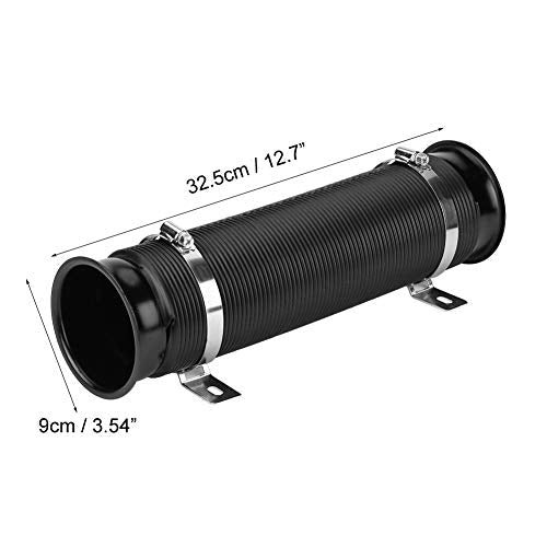 Flexibele Inlaat 3 Koude Luchtstroom Inlaat Pijp Filter Systeem Uitlaat Inlaat Aluminium slang Universele Verstelbare Tube Channel Kit voor Auto Auto Turbo Uitbreidbaar Tot 39,4 Inc 5