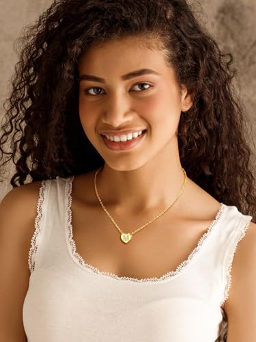 Juwelen Dames hart ketting voor meisjes, koperen Rolo ketting, 1.4 mm brede, laag ketting, 41 cm, Choker, Naam ketting, Gouden sieraden 5