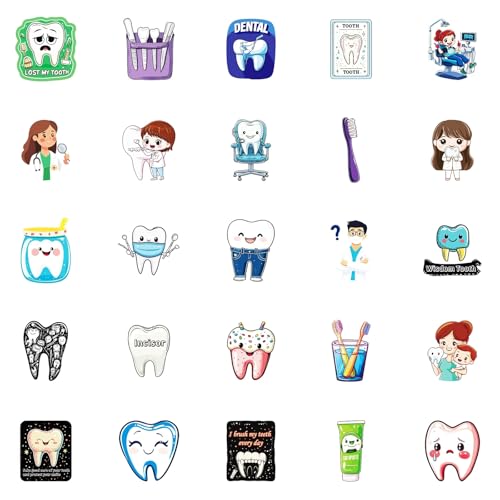 Tandenstiften voor tieners en volwassenen, 50 stuks, cartoon tandartsen, Vinyl Set, Auto, Motorfiets, Fiets, Skateboard, Snowboard, Bagage, Laptop koffer, Helm, Motorfiets, Computer