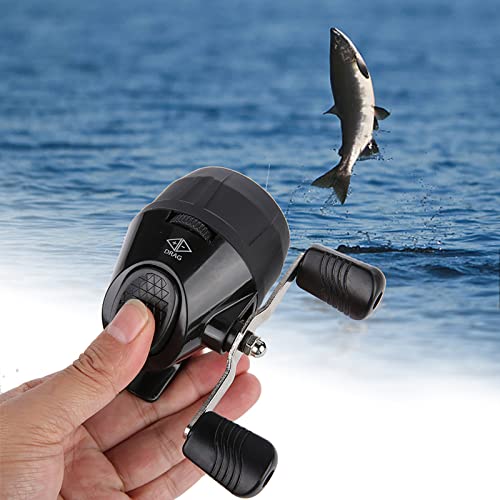 Lichtgewicht, Portable Spincast Vissen Reel en Slingshot, Metal Rocker Arm, Outdoor Shooting Harpoon Dart Reel - Ideaal voor beginners en visserijliefhebbers - Blauw (zwart)