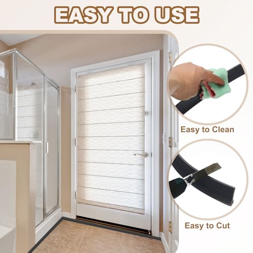 79 Inch Opvouwbare Douchedrempel Water Damp bescherming, Douchestop Barrier Zelfklevende Basin Splash Guard voor Frameless Douchedeur bodem, Helder (1.7cm B x 0.5in) 4