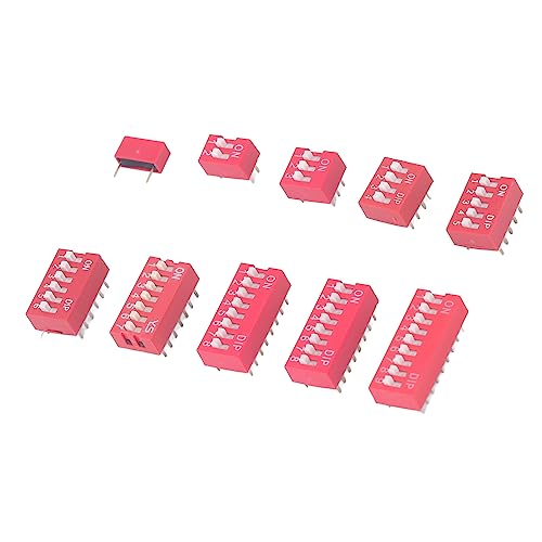 45 Piece DIP Switch Assortiment Set, Aan/uit Rocker Switch, 2,54 mm, Range 1, 2, 3, 4, 5, 6, 7, 8, 9 P voor Circuit Boards, Circuit Boards