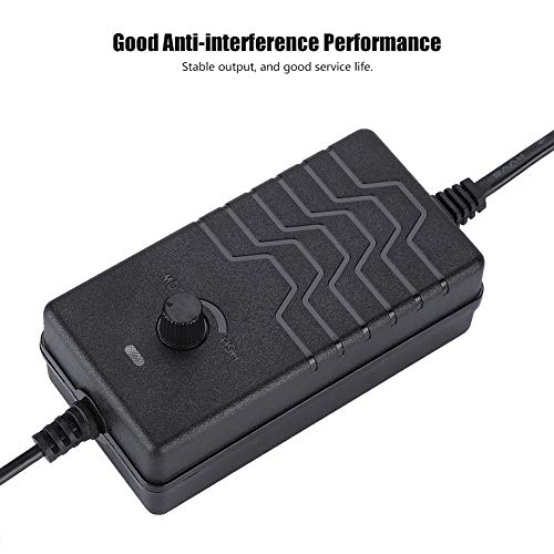 72W 2A 24-36V Power Adapter, Spanning verstelbaar met LED Display, 5.5 * 2.1mm, 5.5 * 2.5mm Universele, Meerdere Bescherming, voor elektrische Ventilator, Router, TV, DVD, LED, enz. (Zwart)