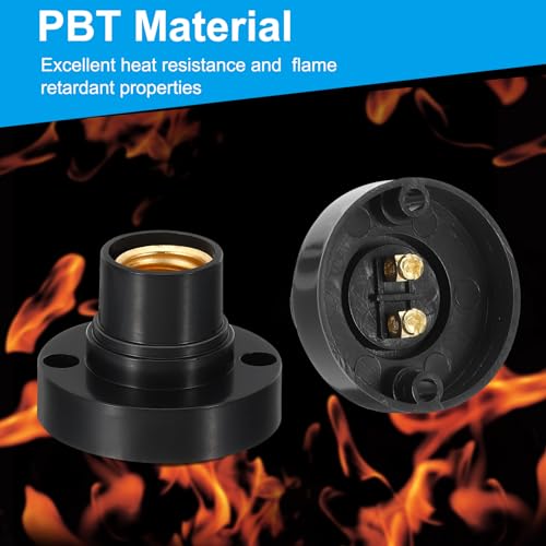 E14 Lamp Socket, 4 st Ronde Schroef Base Lamphouder Licht vervangende voetstukken voor Halogen CFL Bulb, zwart 3