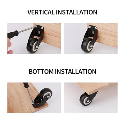 4 stuks 5cm Poort Wielen met 24 Schroeven, Anti-Sagging Deur Ondersteunen Gate Wielen Anti-Frictie Casters voor Houten Deuren en Meubilair 3