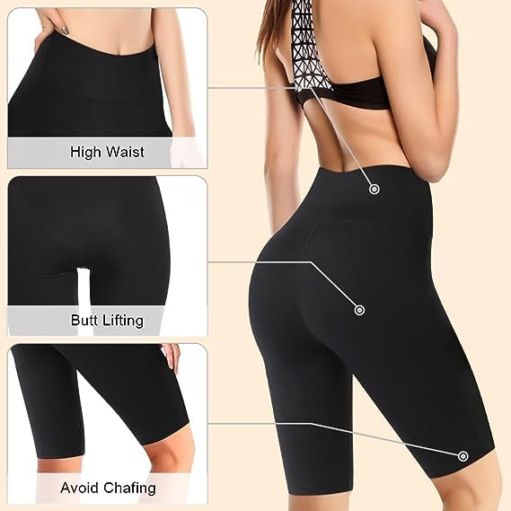 Vrouwen High Waist Sportbroek Butter Soft Tummy Control Fietsshorts Butt Lift Yoga Stretch Shorts for Sports Running Workout Gym Zwemmen,1 x Black,XL, 1pack_black 4