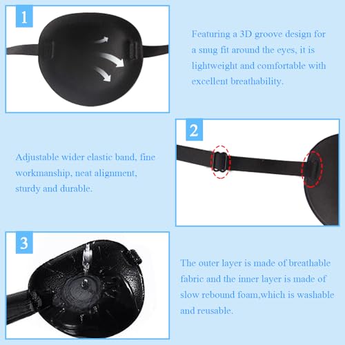 6 stuks boogpatches voor volwassen verstelbare patches medische patch linker- of rechtse comfortabele blinde blinddoeken voor amblyopie lui voor volwassenen en kinderen visie training en 4