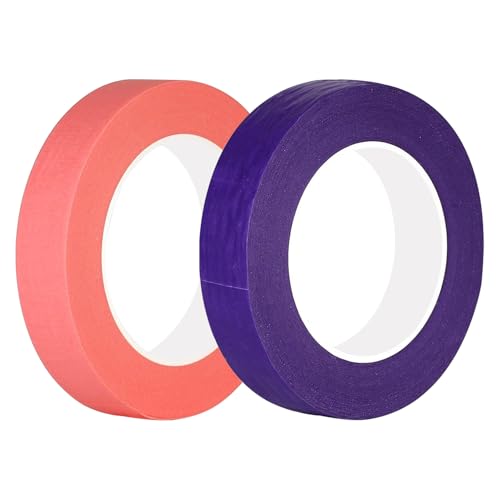 2 PCS masking tape 15mm x 50m roze+paars