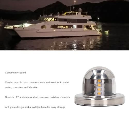 135° White LED Navigation Fence Light Marine Fence Light 12V DC Boat Tank Lights IP66 Waterdicht 2Nm Zichtbaarheid Jacht Navigatie Ankerlichten voor Marine Yachts Pontoon 5