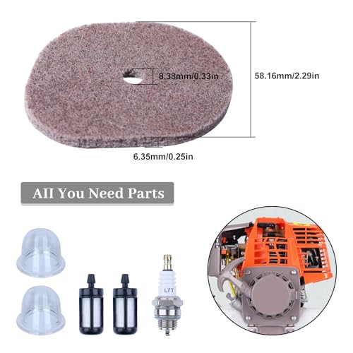 Set van 2 luchtfilters voor Stihl FS40 FS40C FS50 FS50C FS50L FS56 FS56R FS56RC FS56RC FS70 FS70C bosmaaier, vervanging 4144-122-800, luchtfilter met 4-takt motor