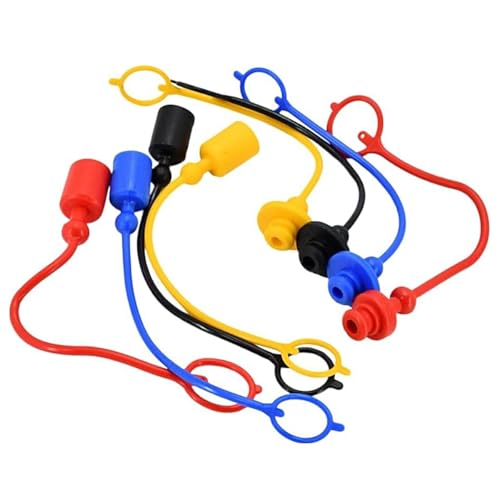 Zee 4 paar Hydraulische Quick Koppelen Mannelijke Stof Cover en Vrouwelijke Plug Cover PVC Rubber Rubber Stof Plugs met Remaining Ring (3/8) 3