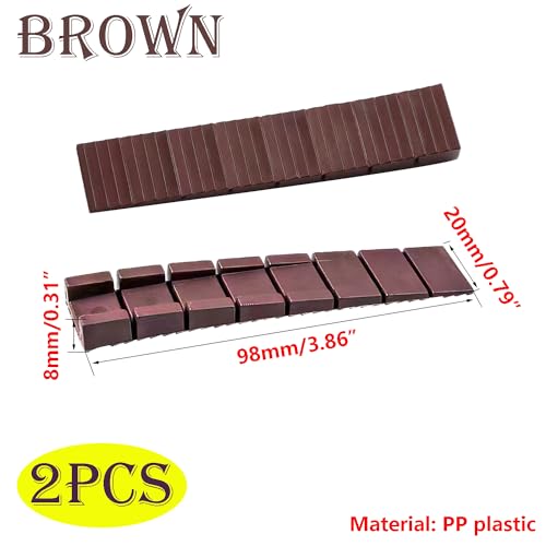 2 stuks meubelwiggen, kunststof wiggen, meubels nivellering, afstandhouders plastic, onderleg wiggen, meubels been nivellering pads, bruin
