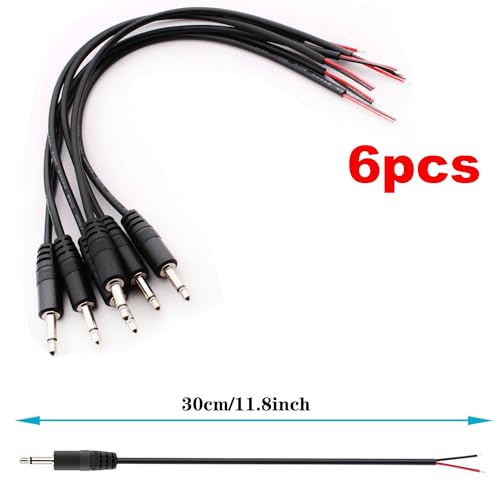 6 jack 3,5 mm, jack 3,5 mm, jack 3,5 mm, jack 3,5 mm, 2-pins, mono jack stekker, kabellengte: 30 cm